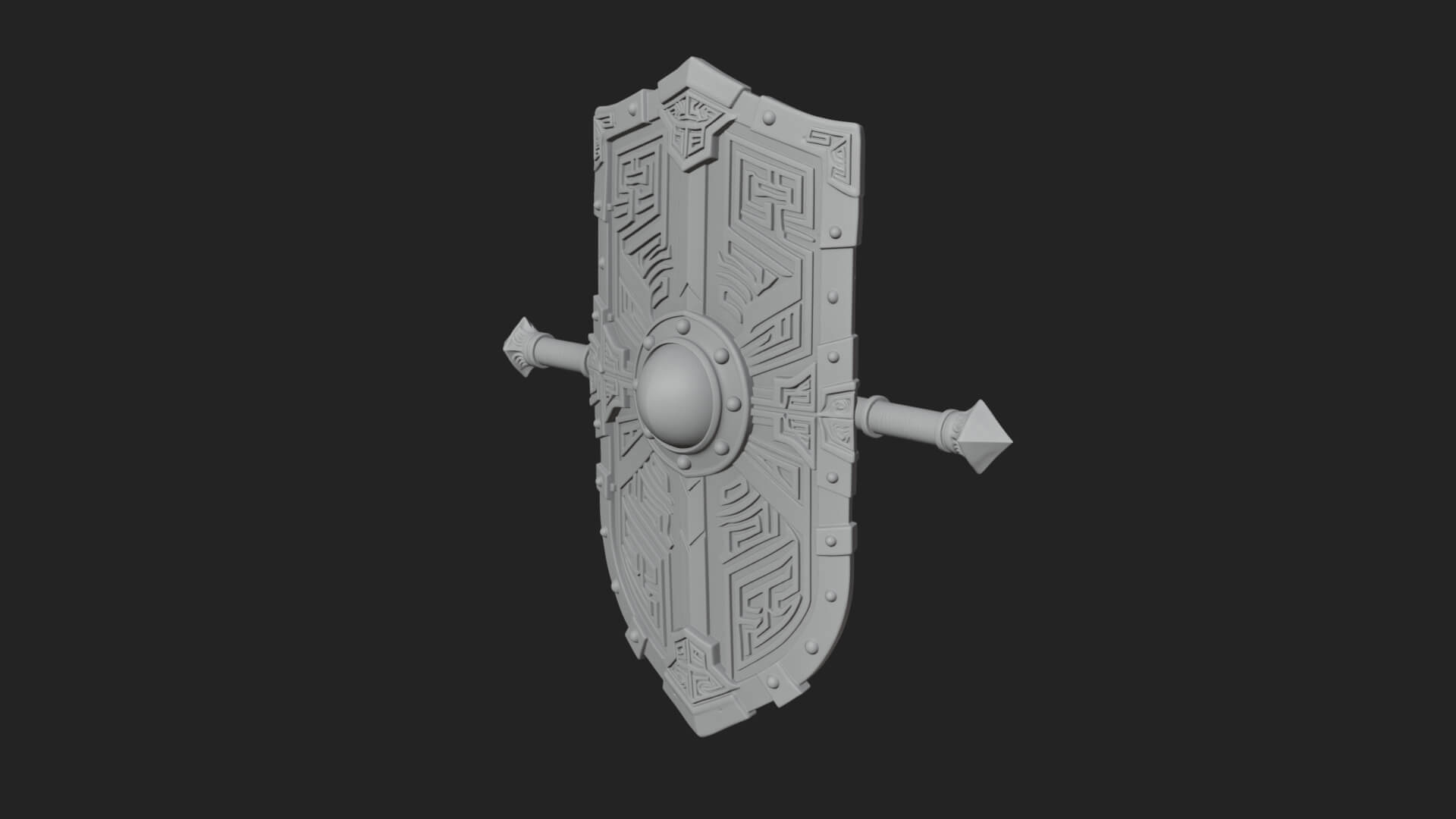 Long Rectangular War Shield Model Design 3 3D Print Model 3D Model