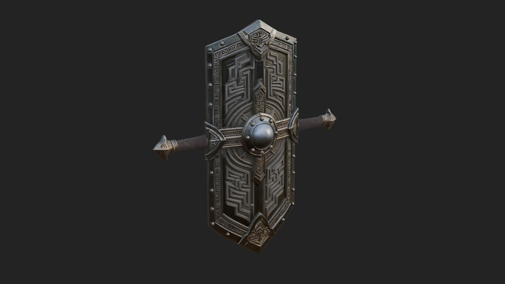 Long Rectangular War Shield Model Design 4 3D Print Model 3D Model