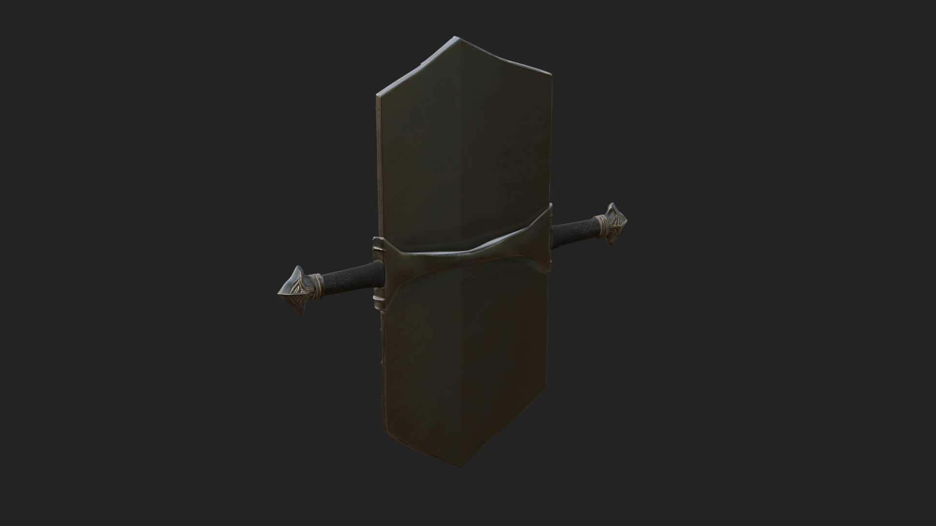 Long Rectangular War Shield Model Design 4 3D Print Model 3D Model