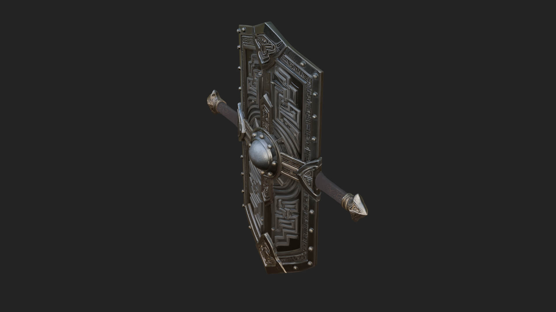 Long Rectangular War Shield Model Design 4 3D Print Model 3D Model