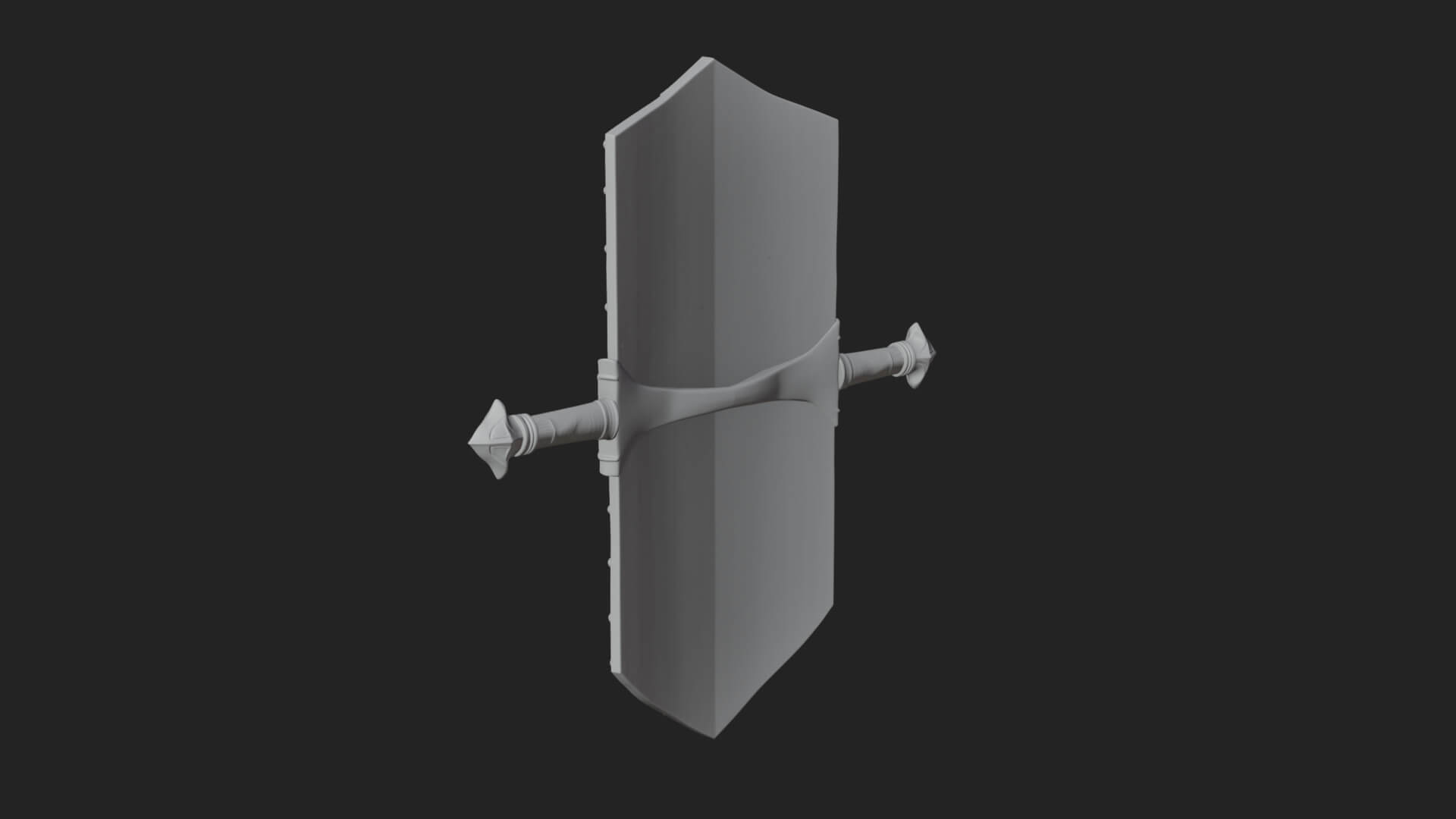 Long Rectangular War Shield Model Design 4 3D Print Model 3D Model