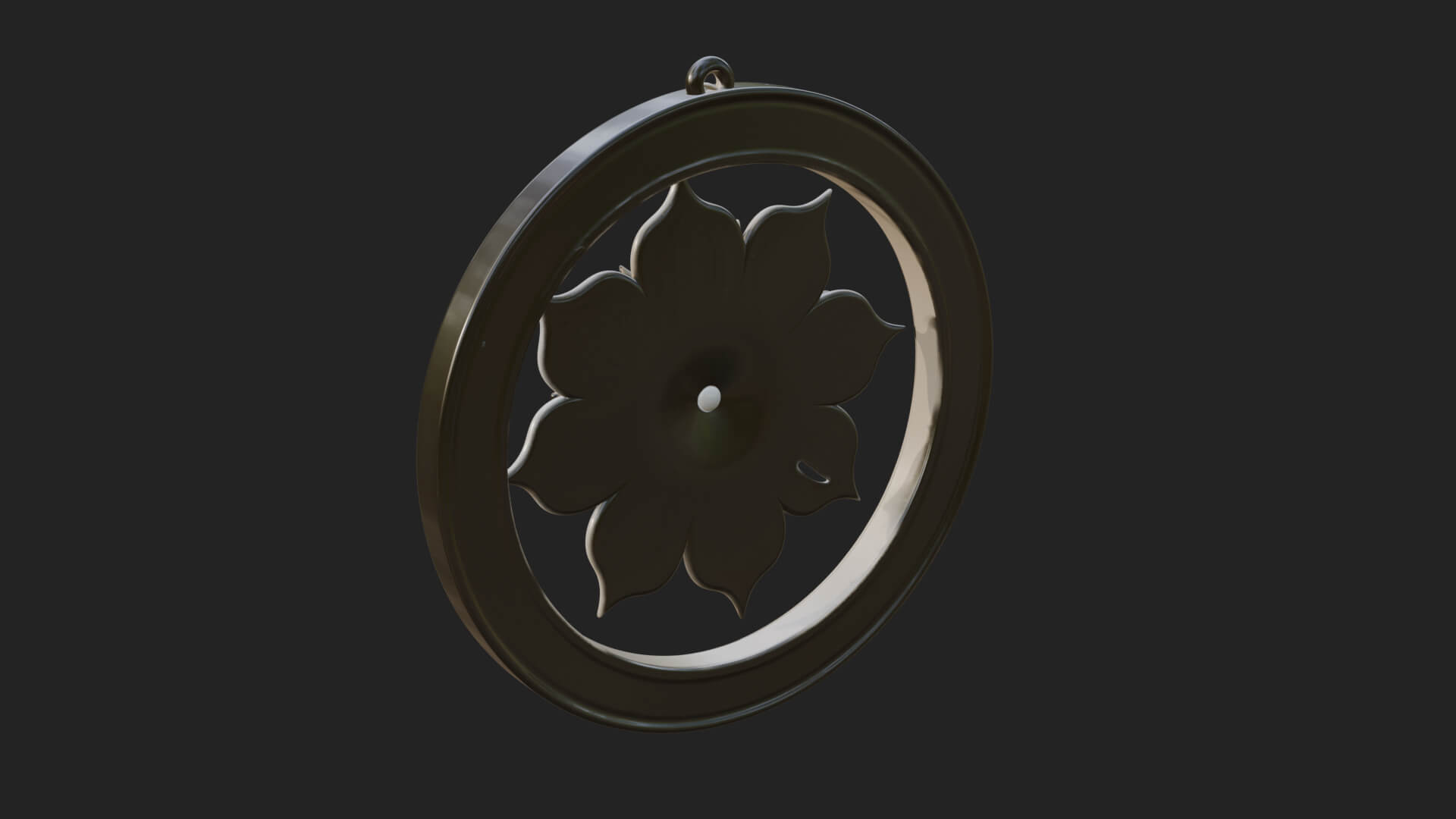 Lotus Bloom Oval Relief Plaque Design 2 3D Print Model 3D Model