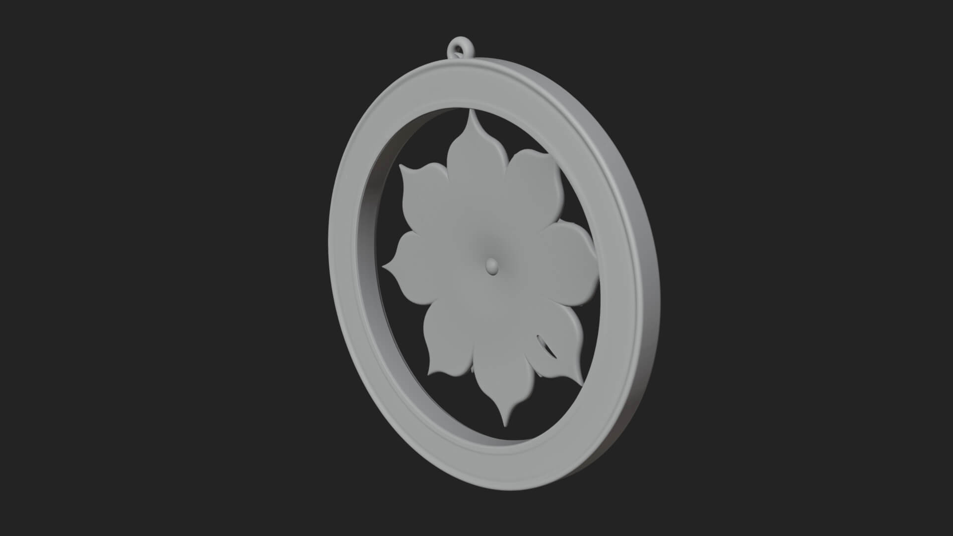 Lotus Bloom Oval Relief Plaque Design 2 3D Print Model 3D Model