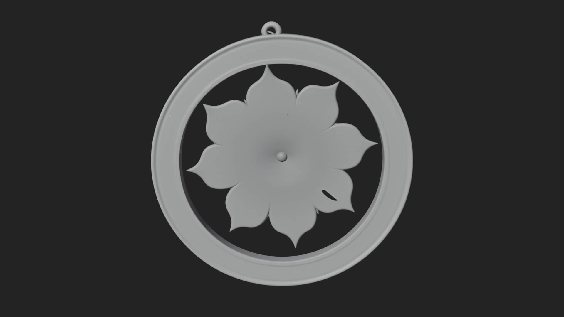 Lotus Bloom Oval Relief Plaque Design 2 3D Print Model 3D Model
