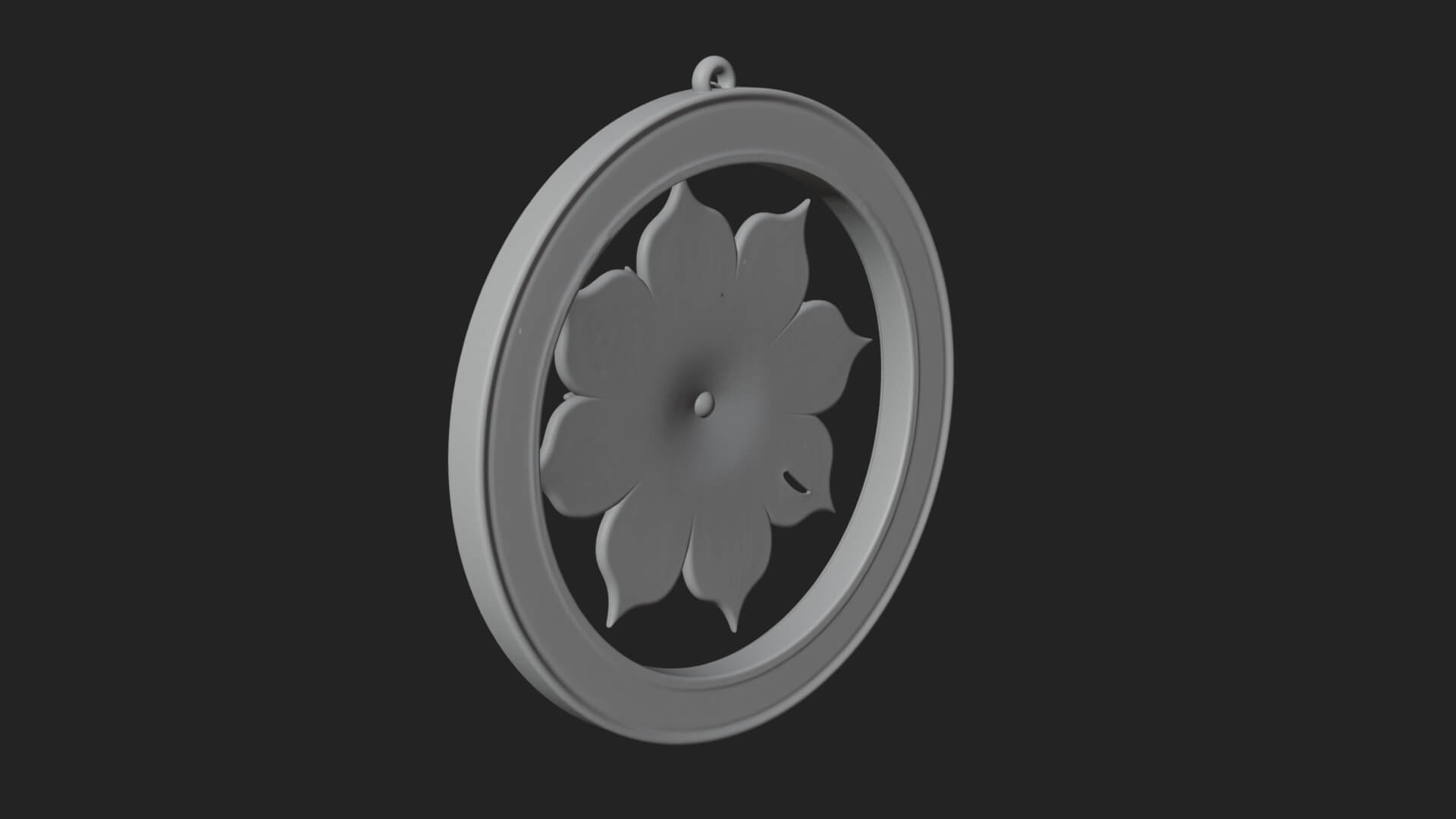 Lotus Bloom Oval Relief Plaque Design 2 3D Print Model 3D Model