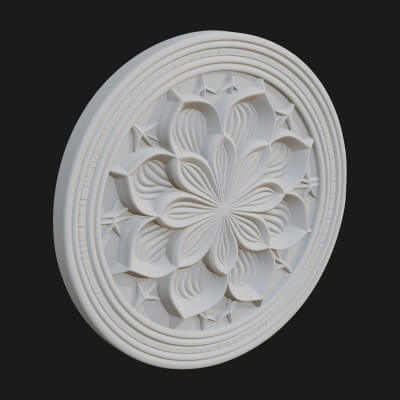 Lotus Bloom Oval Relief Plaque Design 3 3D Print Model