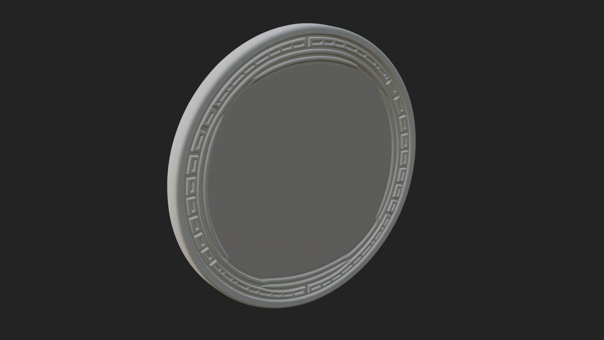Lotus Bloom Oval Relief Plaque Design 6 3D Print Model 3D Model