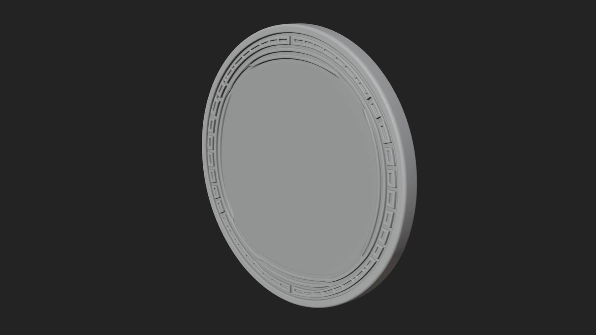 Lotus Bloom Oval Relief Plaque Design 6 3D Print Model 3D Model
