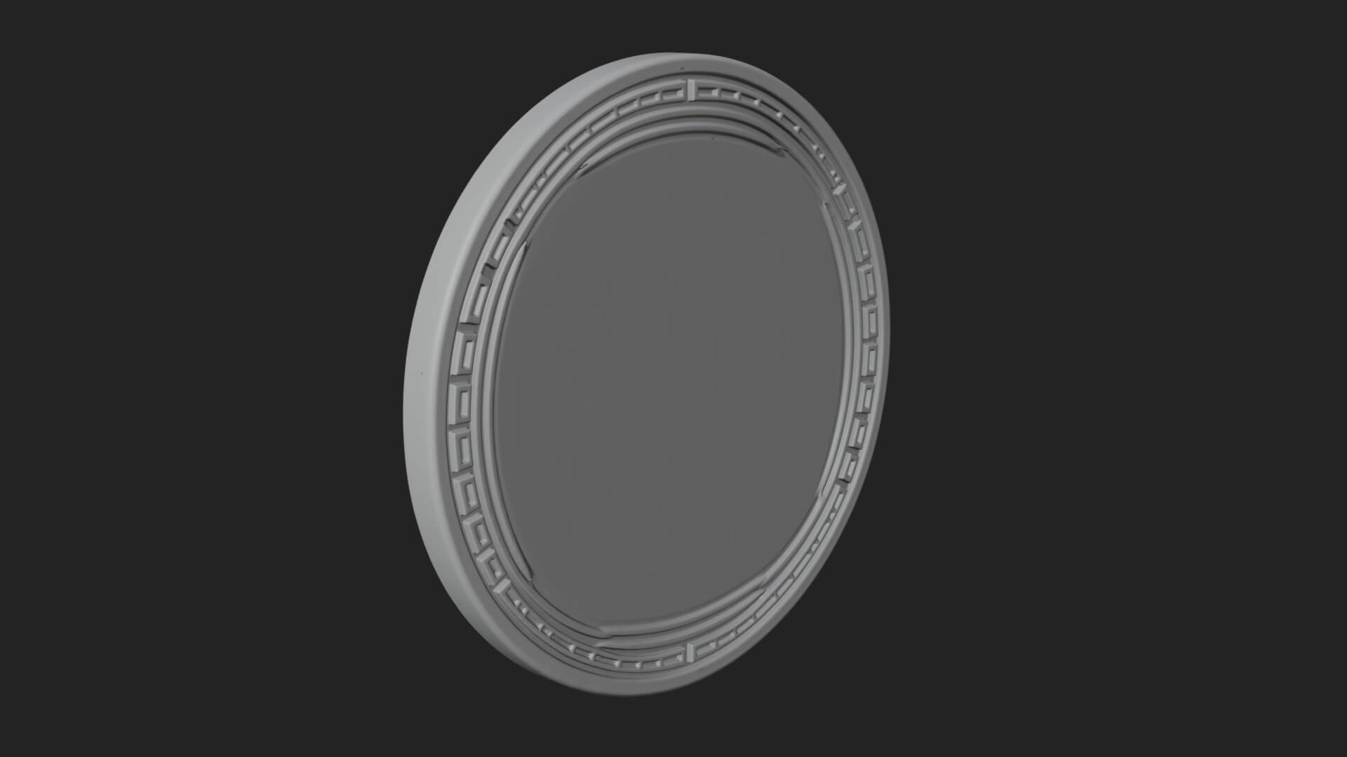 Lotus Bloom Oval Relief Plaque Design 6 3D Print Model 3D Model