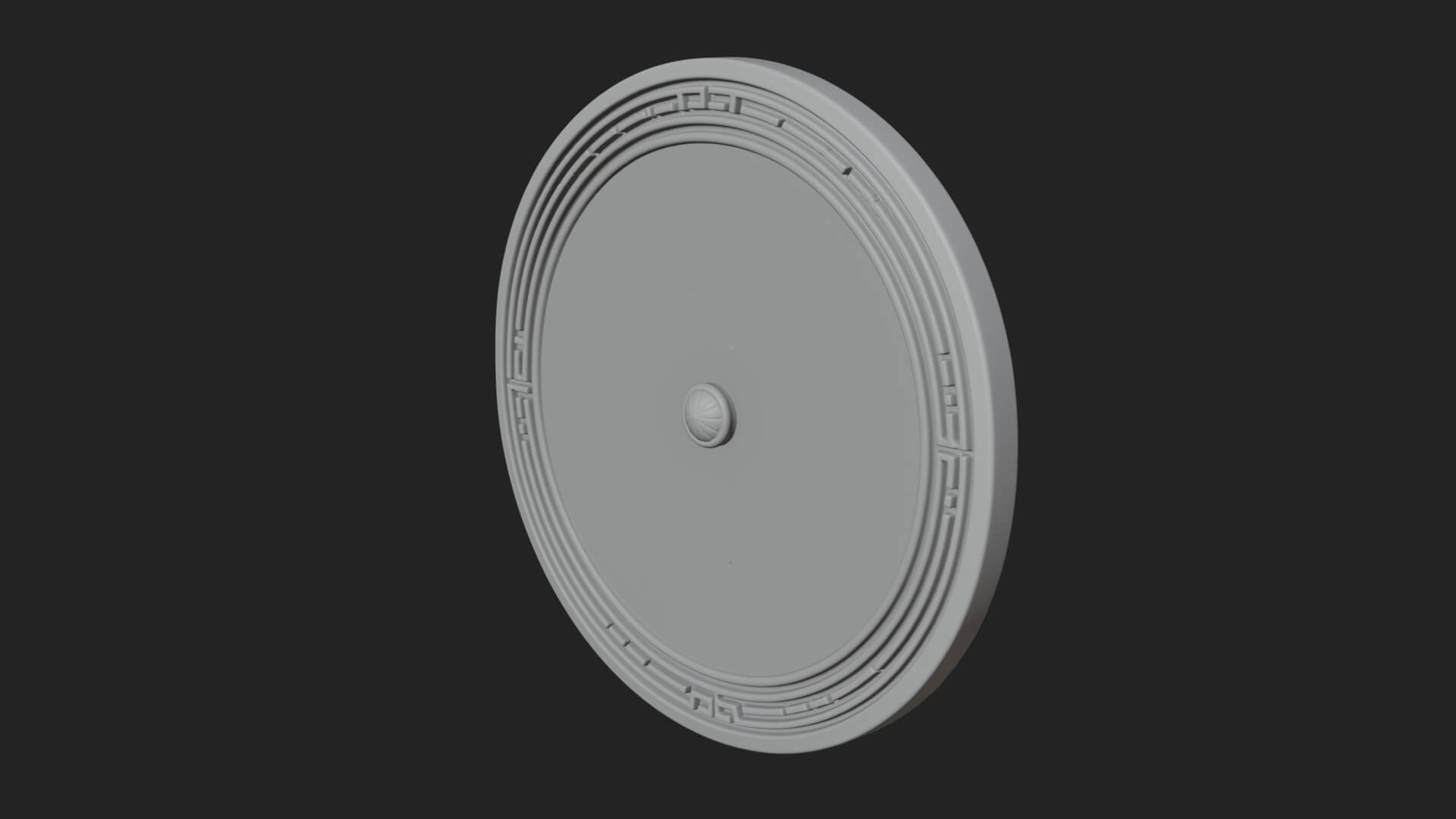 Lotus Bloom Oval Relief Plaque Design 8 3D Print Model 3D Model