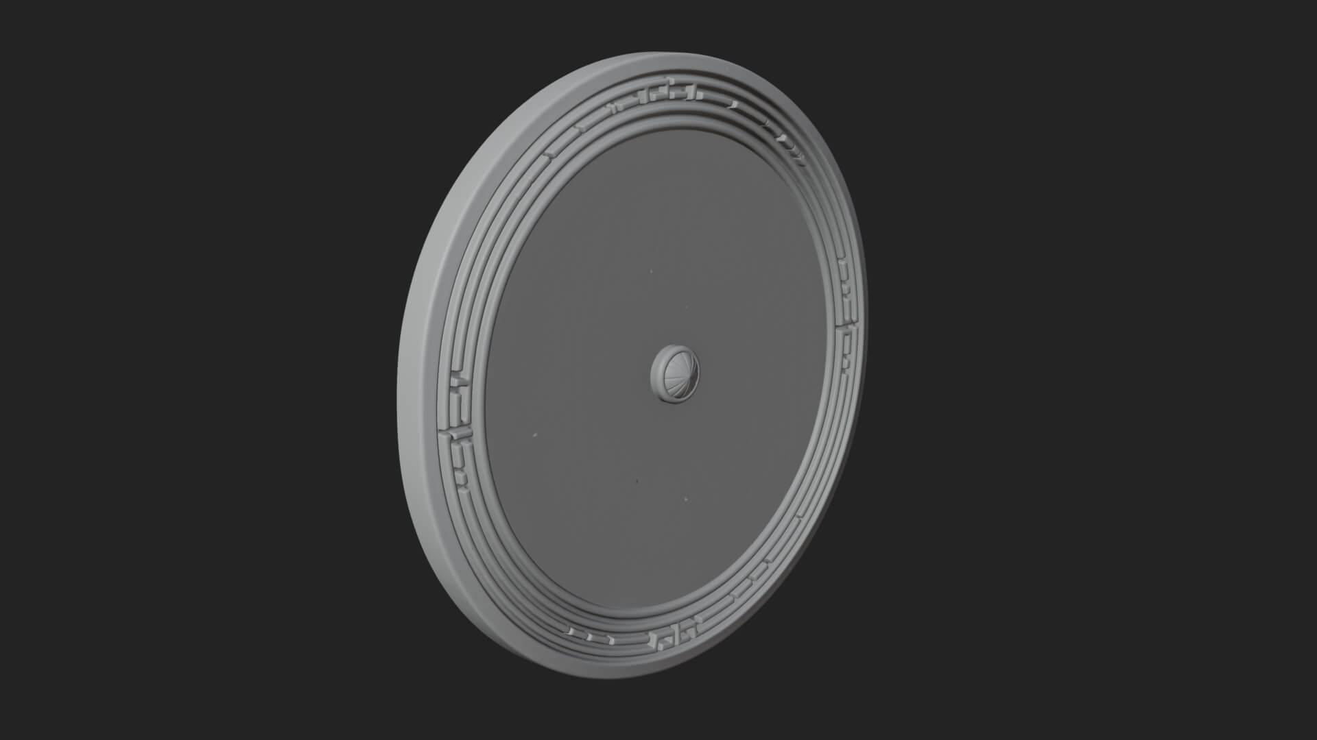 Lotus Bloom Oval Relief Plaque Design 8 3D Print Model 3D Model