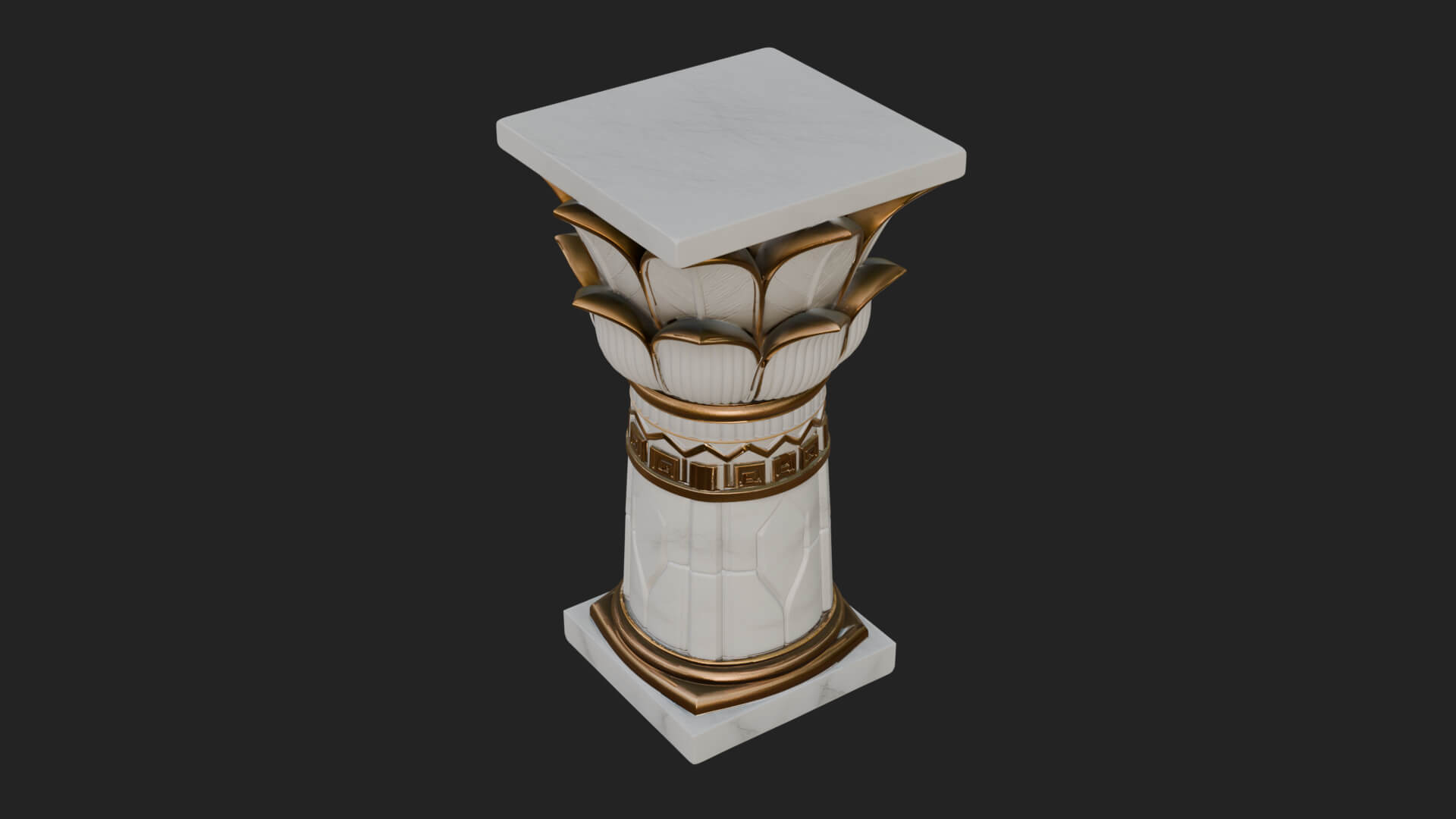 Lotus Bud Stone Column Design 1 3D Print Model 3D Model
