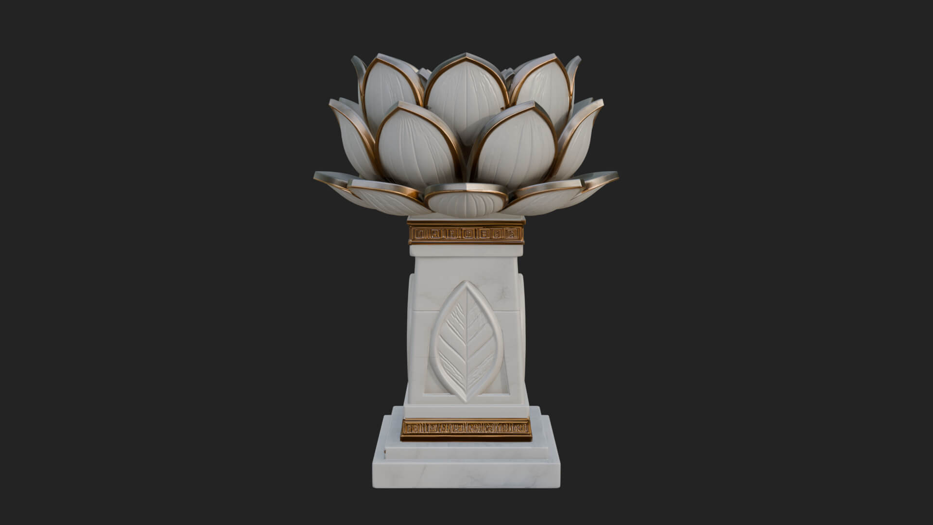 Lotus Bud Stone Column Design 2 3D Print Model 3D Model