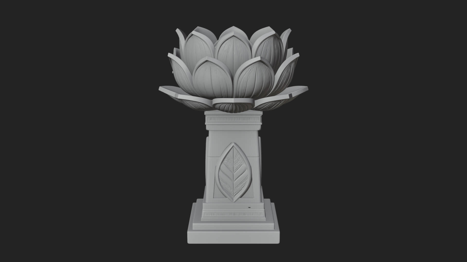 Lotus Bud Stone Column Design 2 3D Print Model 3D Model
