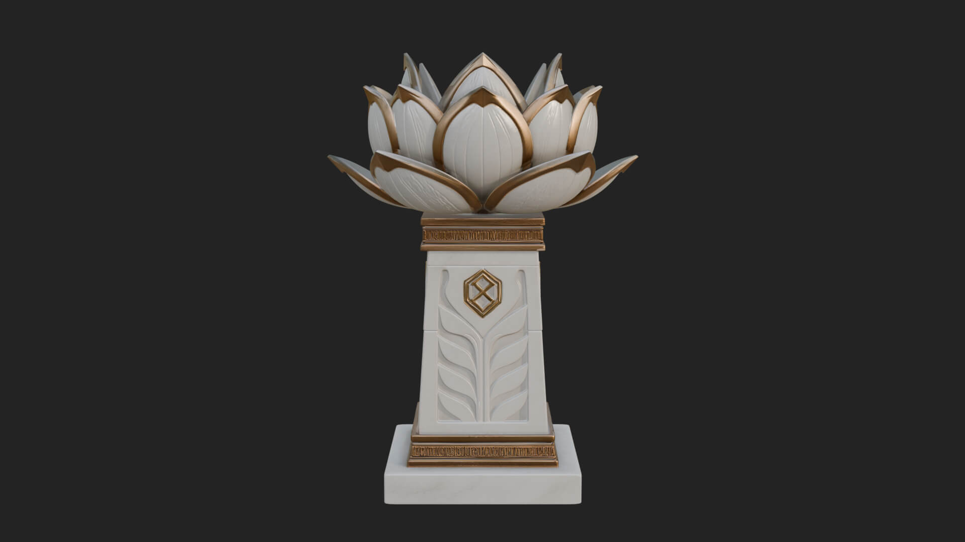 Lotus Bud Stone Column Design 3 3D Print Model 3D Model