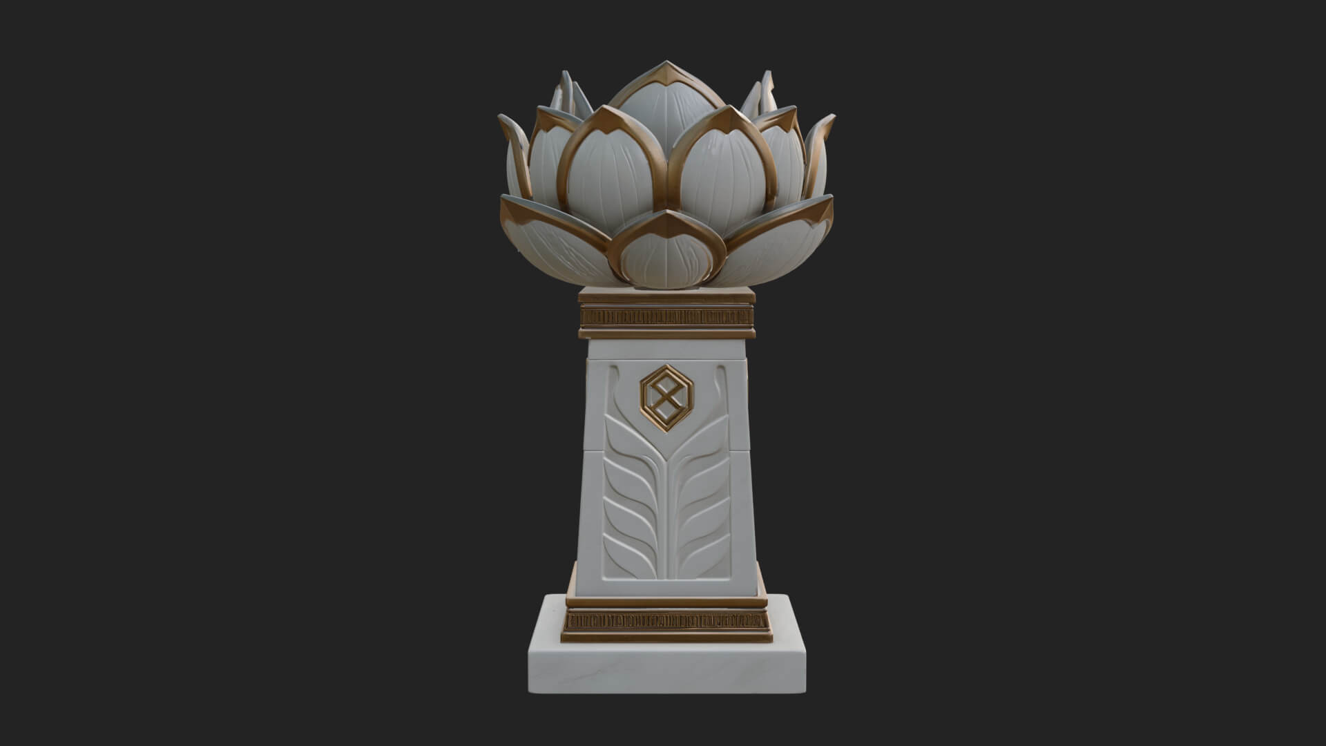 Lotus Bud Stone Column Design 3 3D Print Model 3D Model