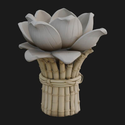 Lotus Column Capital Design 1 3D Print Model