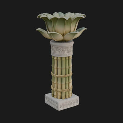 Lotus Column Capital Design 10 3D Print Model
