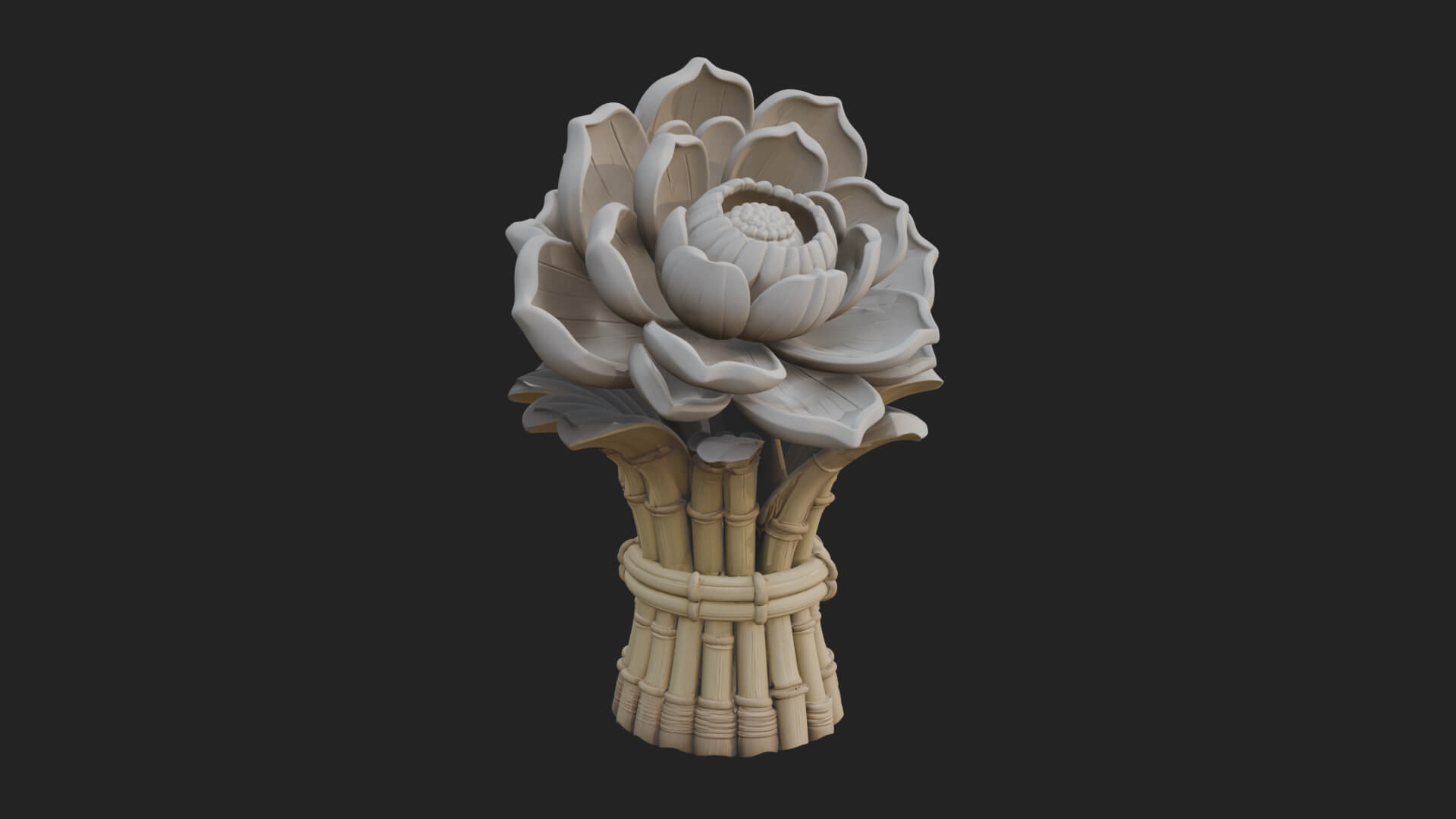 Lotus Column Capital Design 11 3D Print Model 3D Model