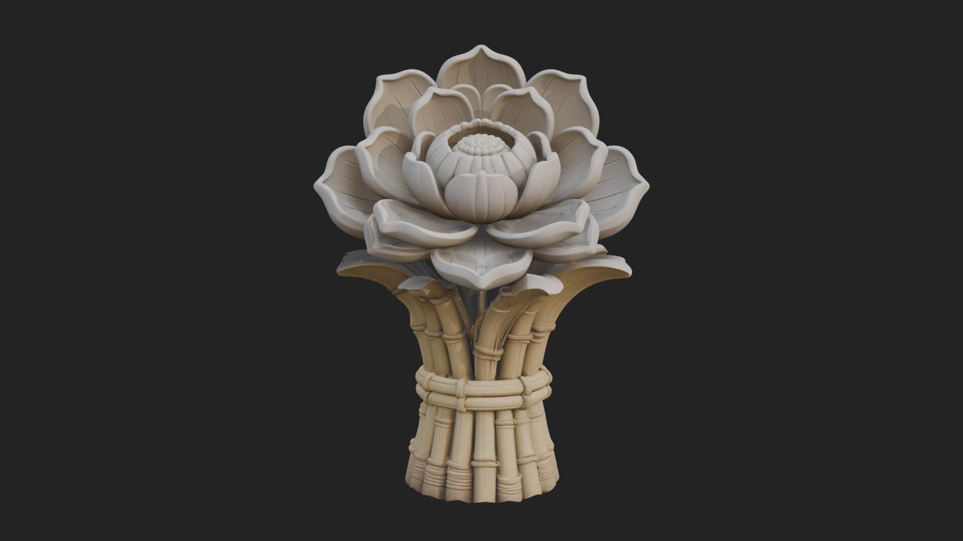Lotus Column Capital Design 11 3D Print Model 3D Model