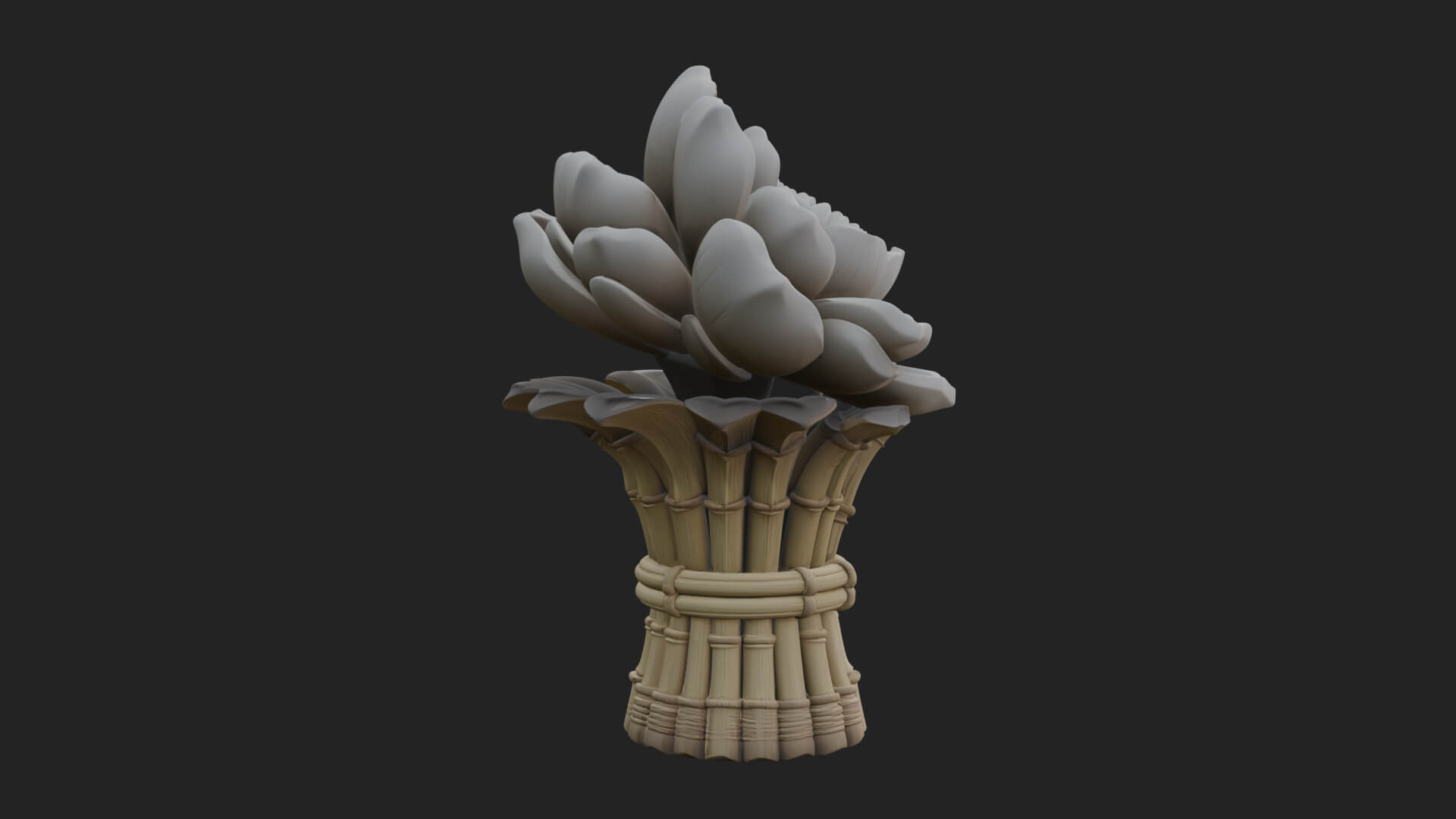 Lotus Column Capital Design 11 3D Print Model 3D Model