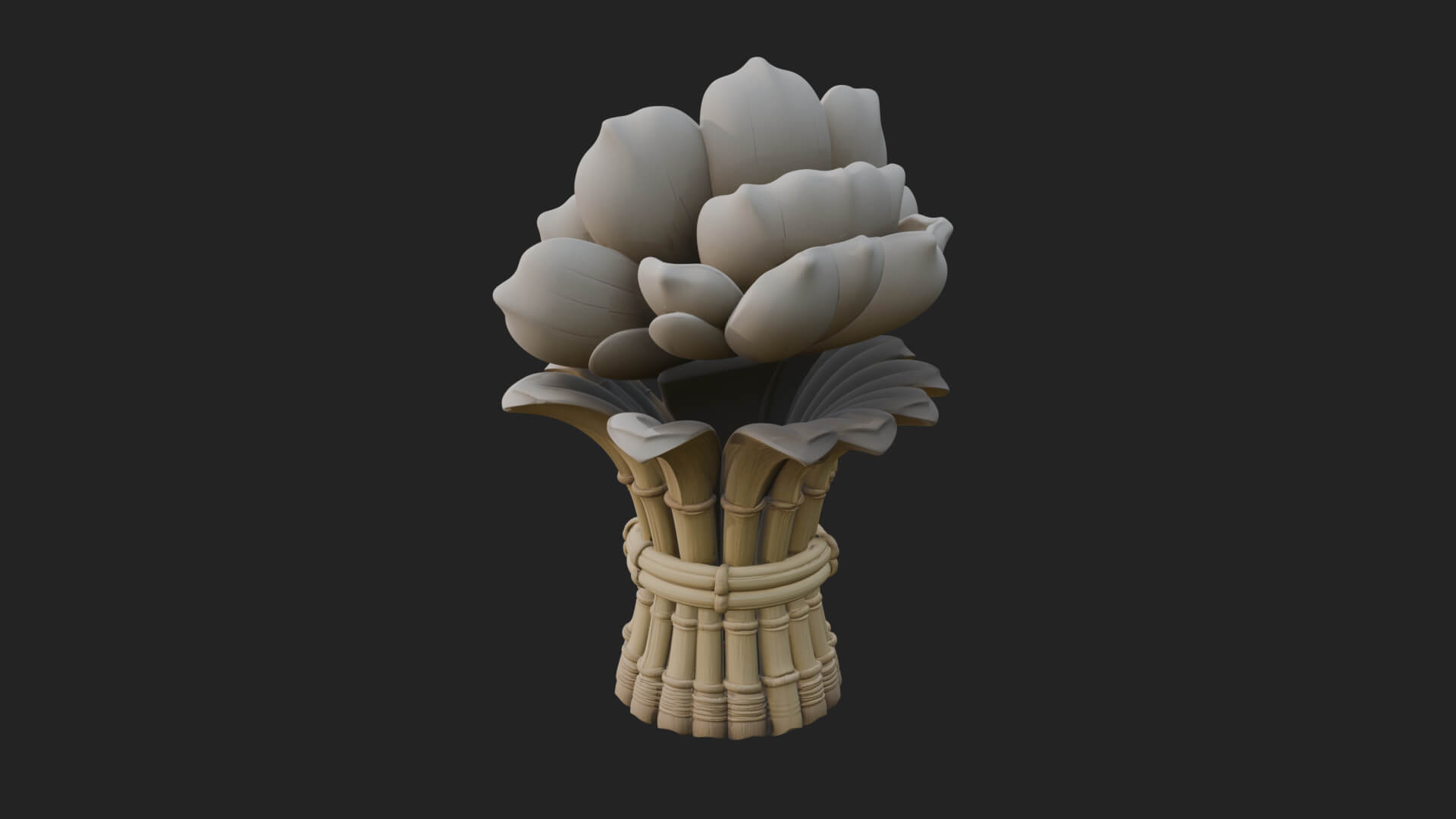 Lotus Column Capital Design 11 3D Print Model 3D Model