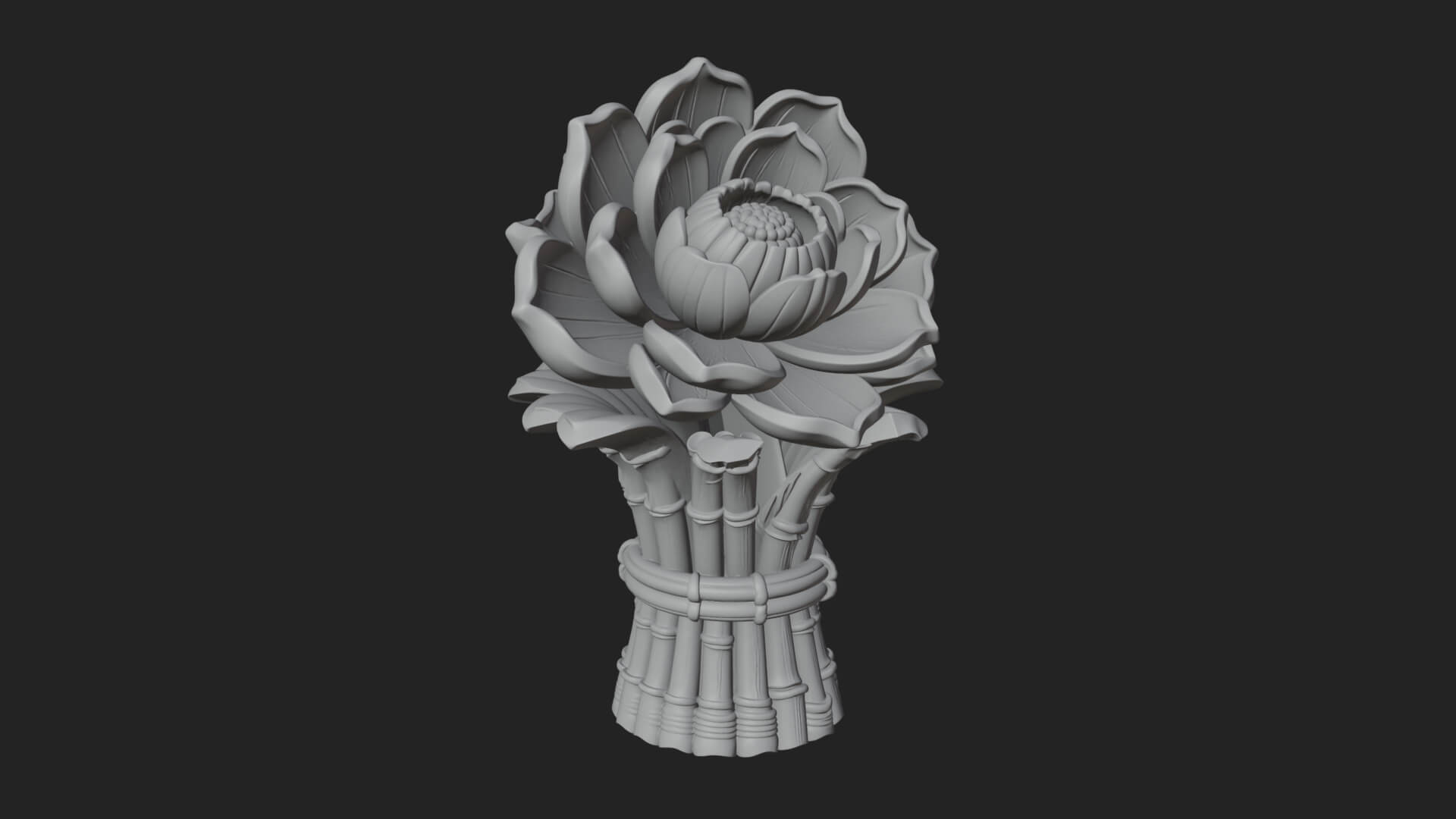Lotus Column Capital Design 11 3D Print Model 3D Model