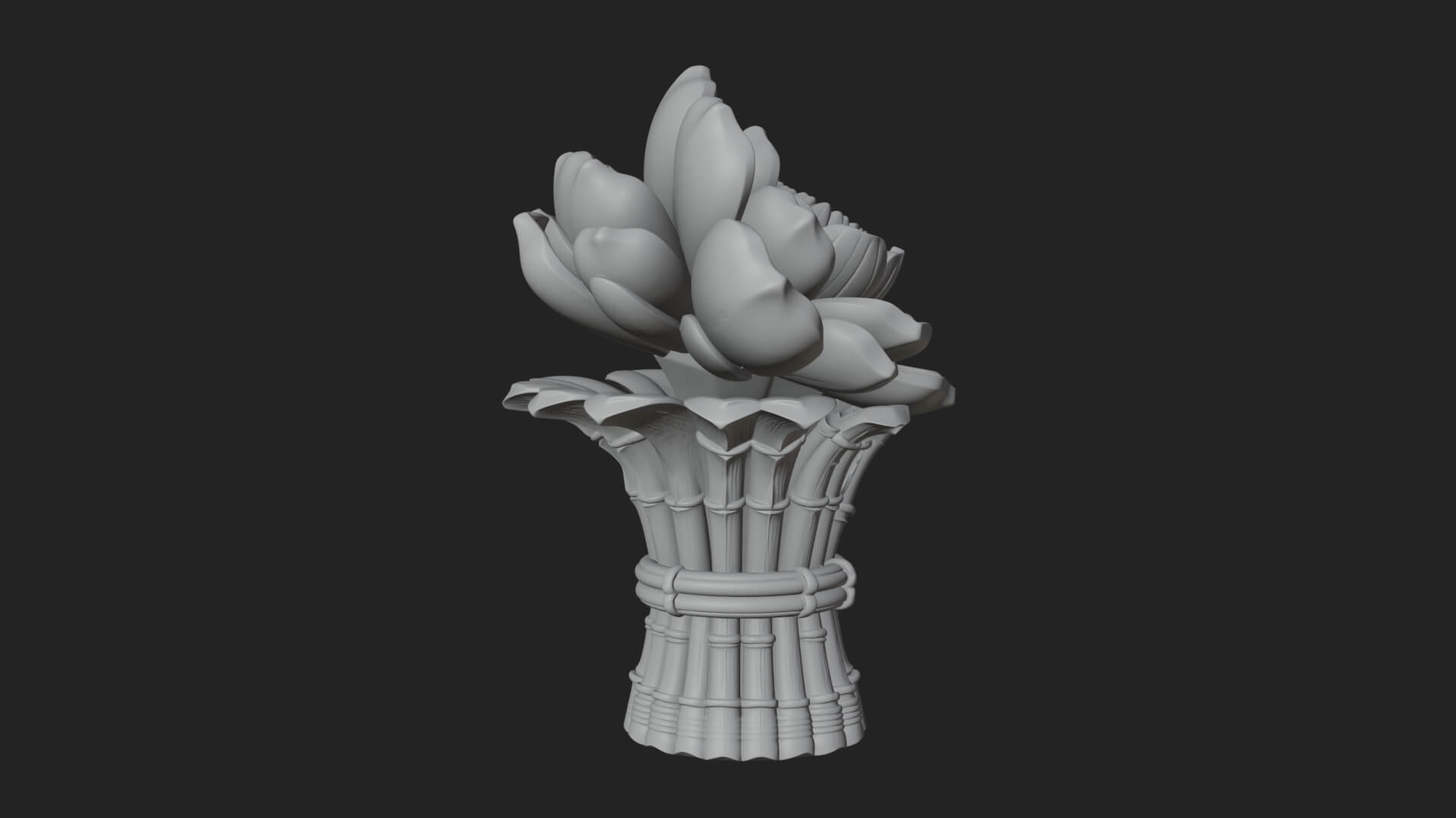 Lotus Column Capital Design 11 3D Print Model 3D Model