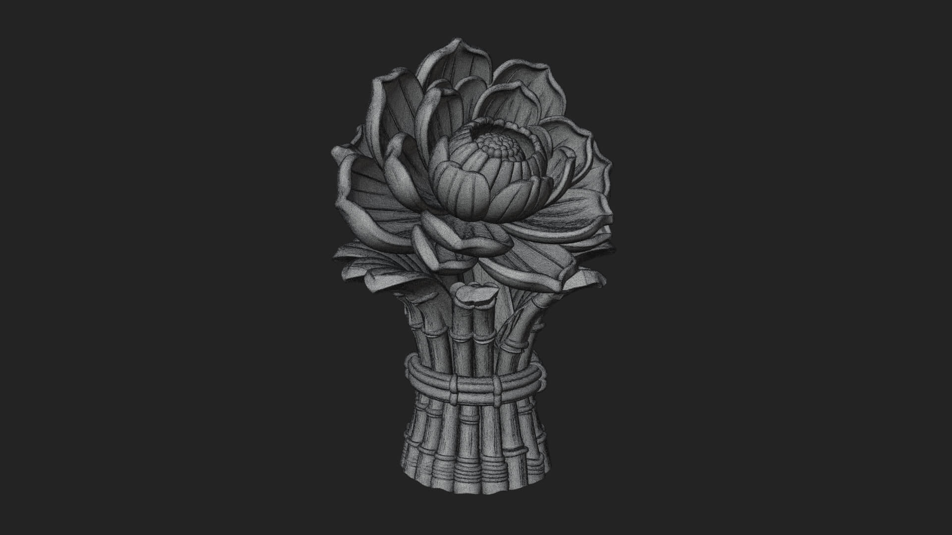 Lotus Column Capital Design 11 3D Print Model 3D Model