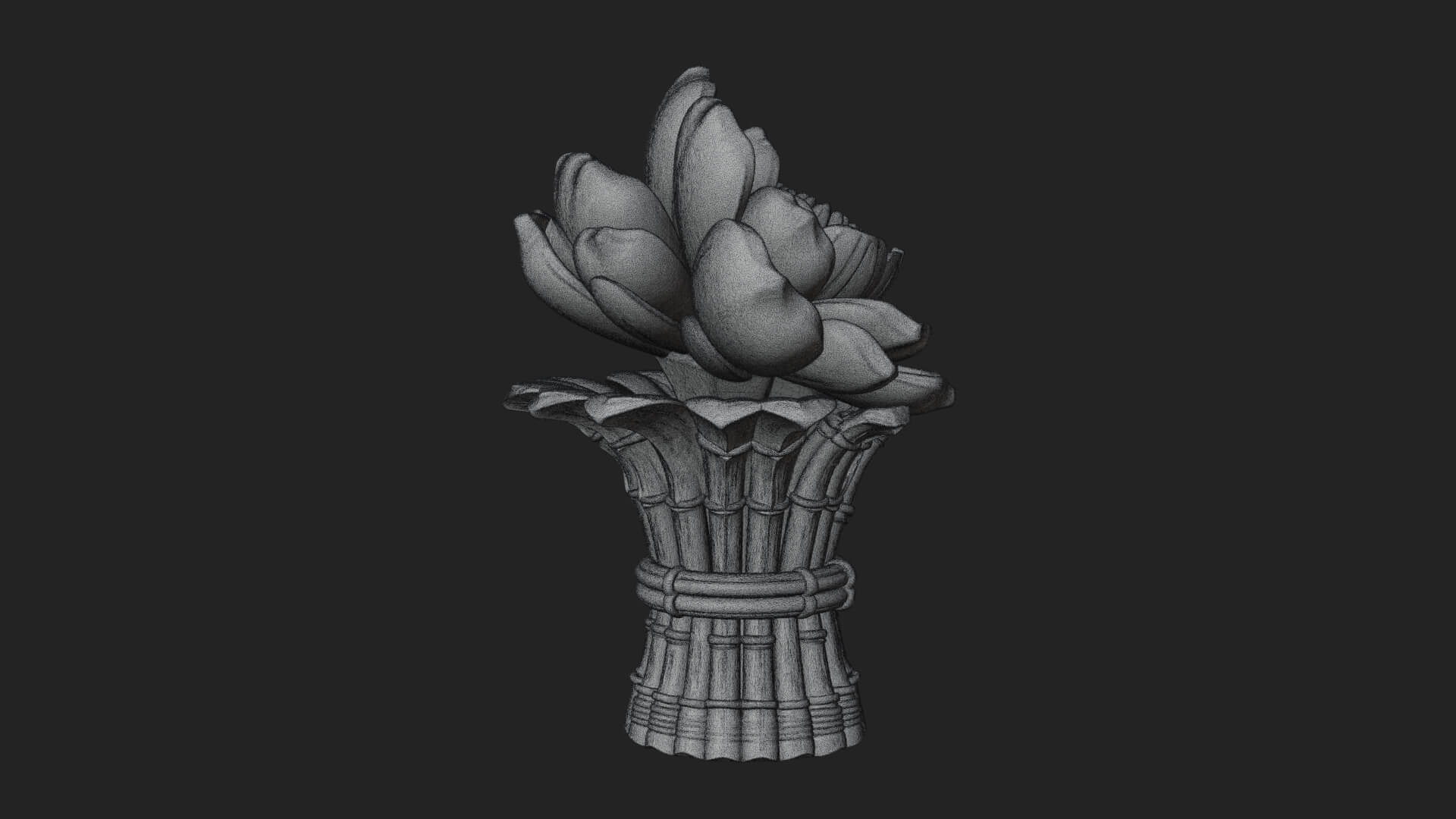 Lotus Column Capital Design 11 3D Print Model 3D Model
