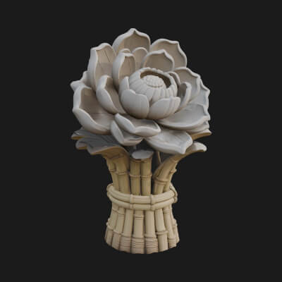 Lotus Column Capital Design 11 3D Print Model
