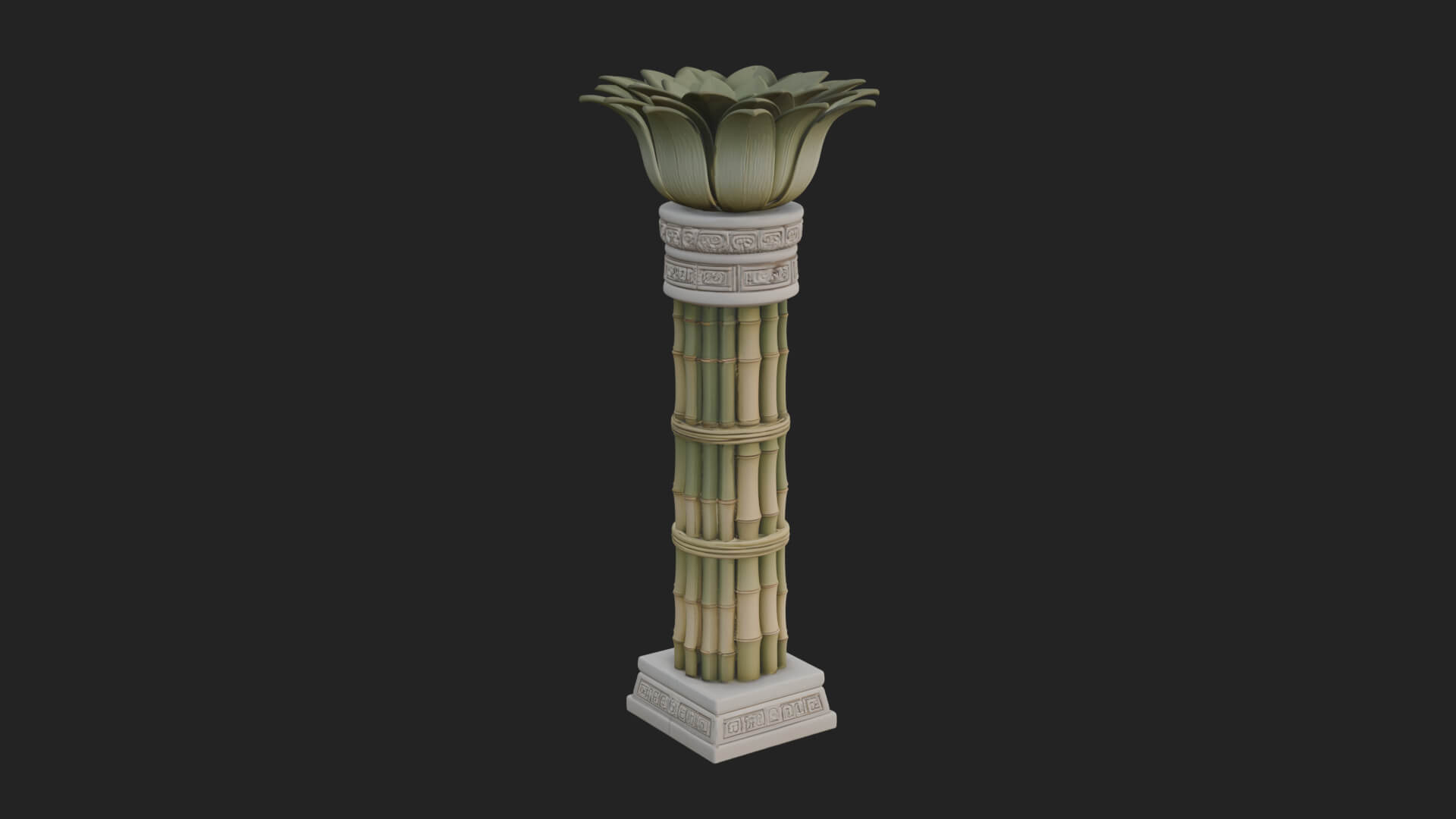 Lotus Column Capital Design 12 3D Print Model 3D Model