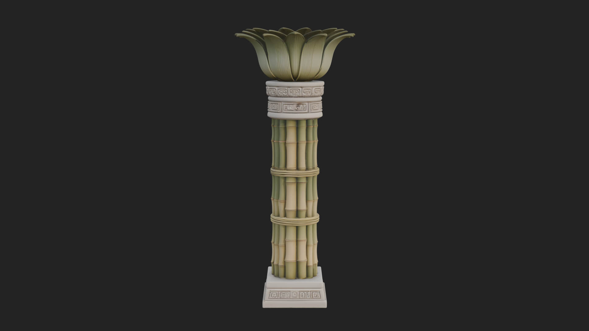 Lotus Column Capital Design 12 3D Print Model 3D Model