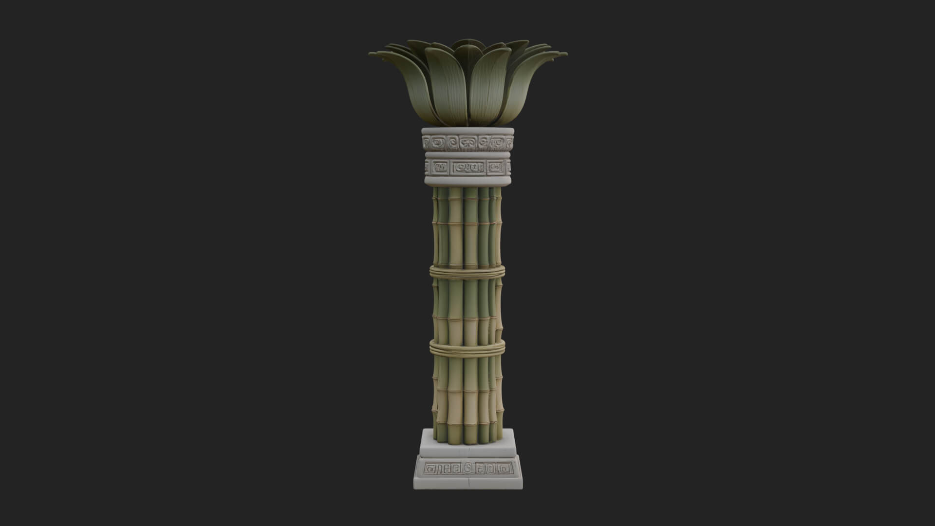Lotus Column Capital Design 12 3D Print Model 3D Model