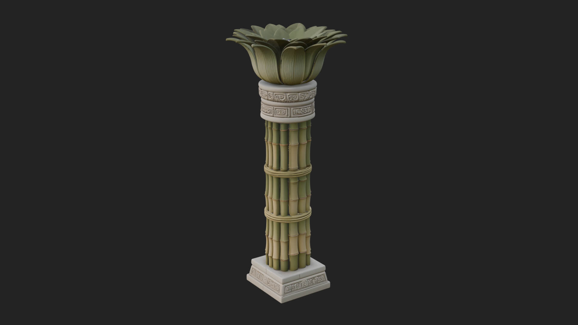 Lotus Column Capital Design 12 3D Print Model 3D Model