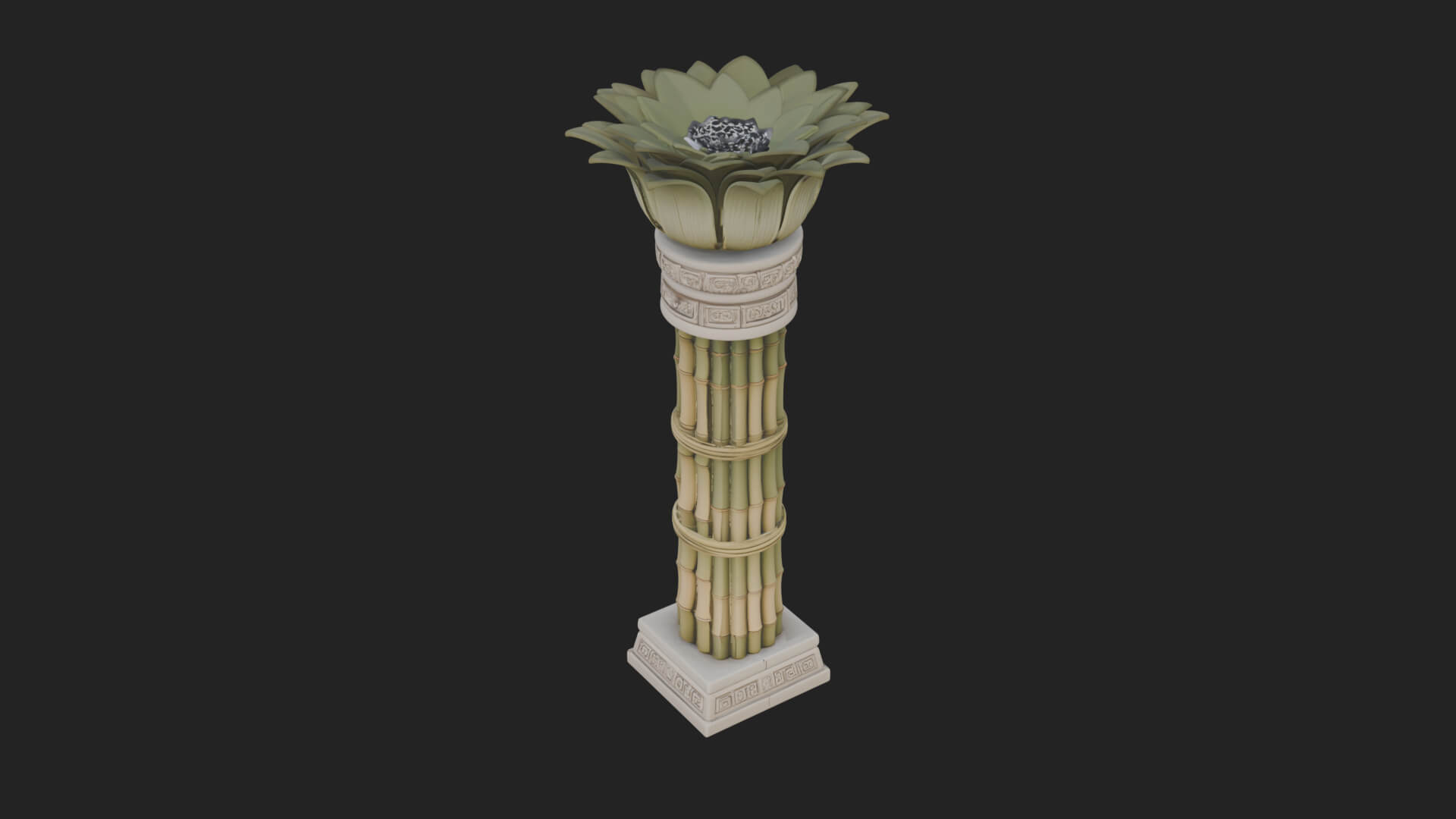 Lotus Column Capital Design 12 3D Print Model 3D Model