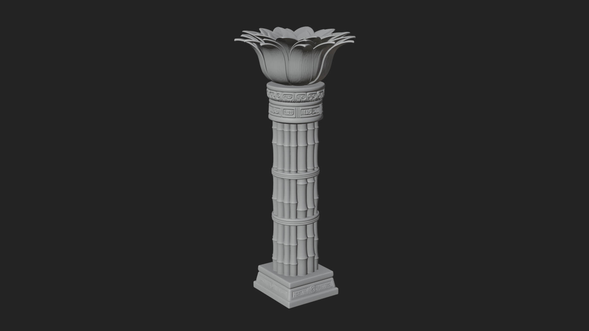 Lotus Column Capital Design 12 3D Print Model 3D Model