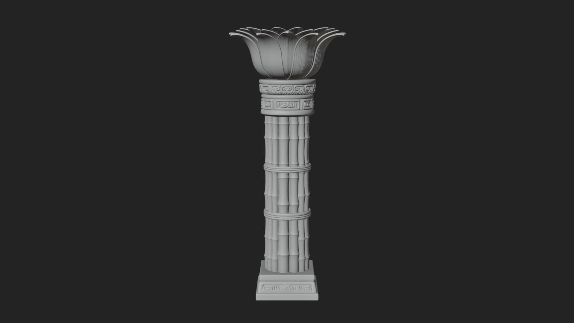 Lotus Column Capital Design 12 3D Print Model 3D Model