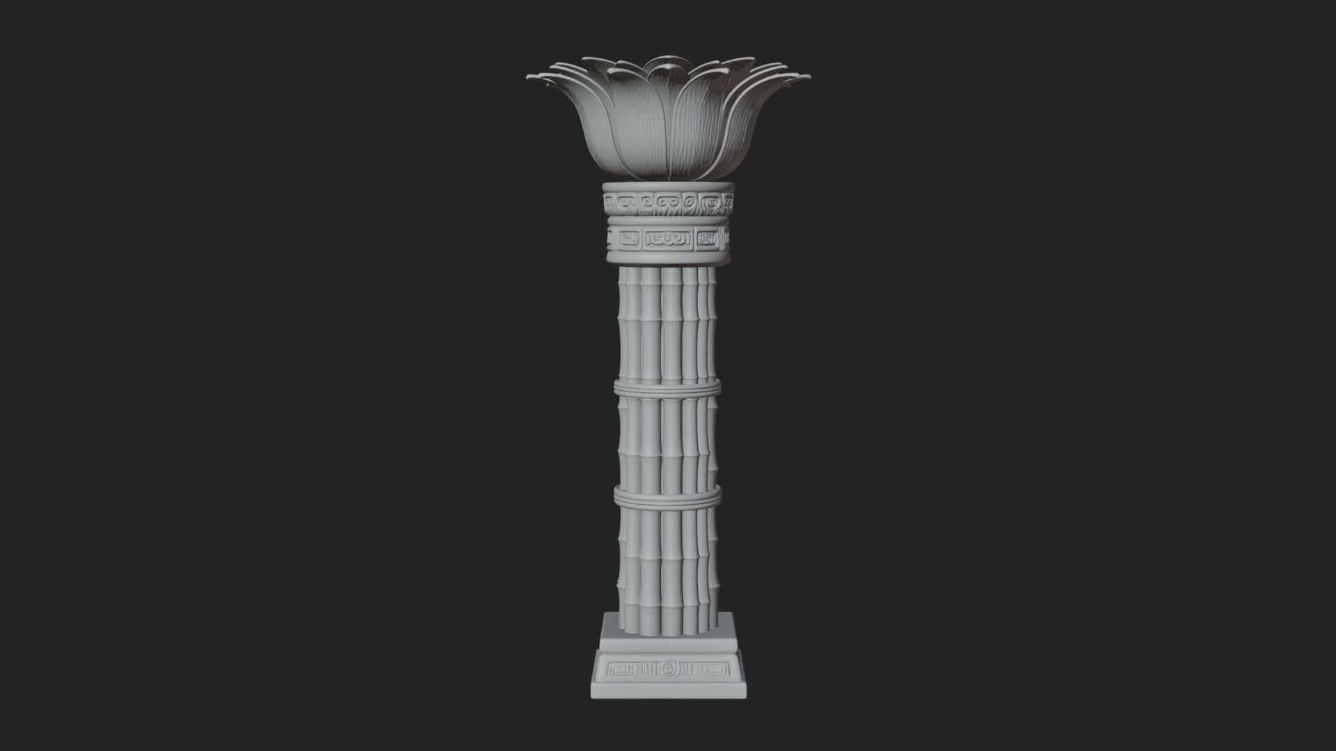 Lotus Column Capital Design 12 3D Print Model 3D Model
