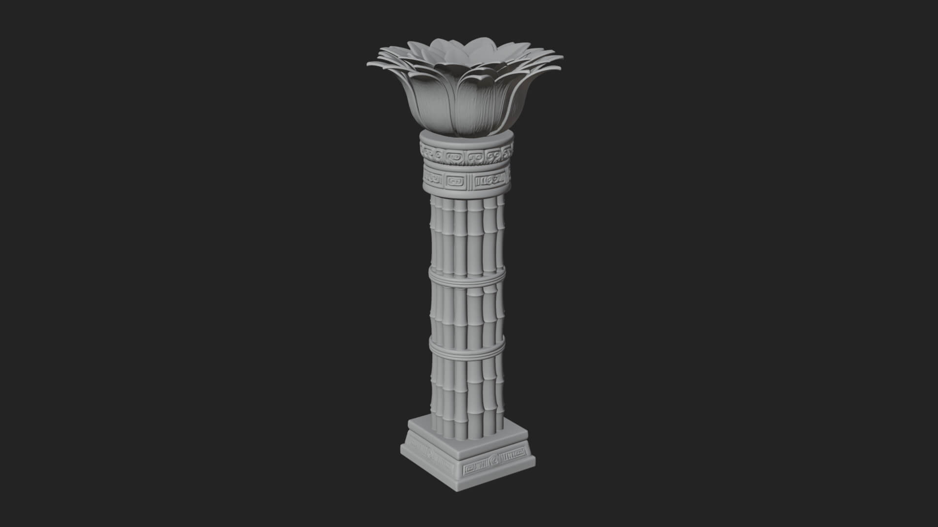 Lotus Column Capital Design 12 3D Print Model 3D Model