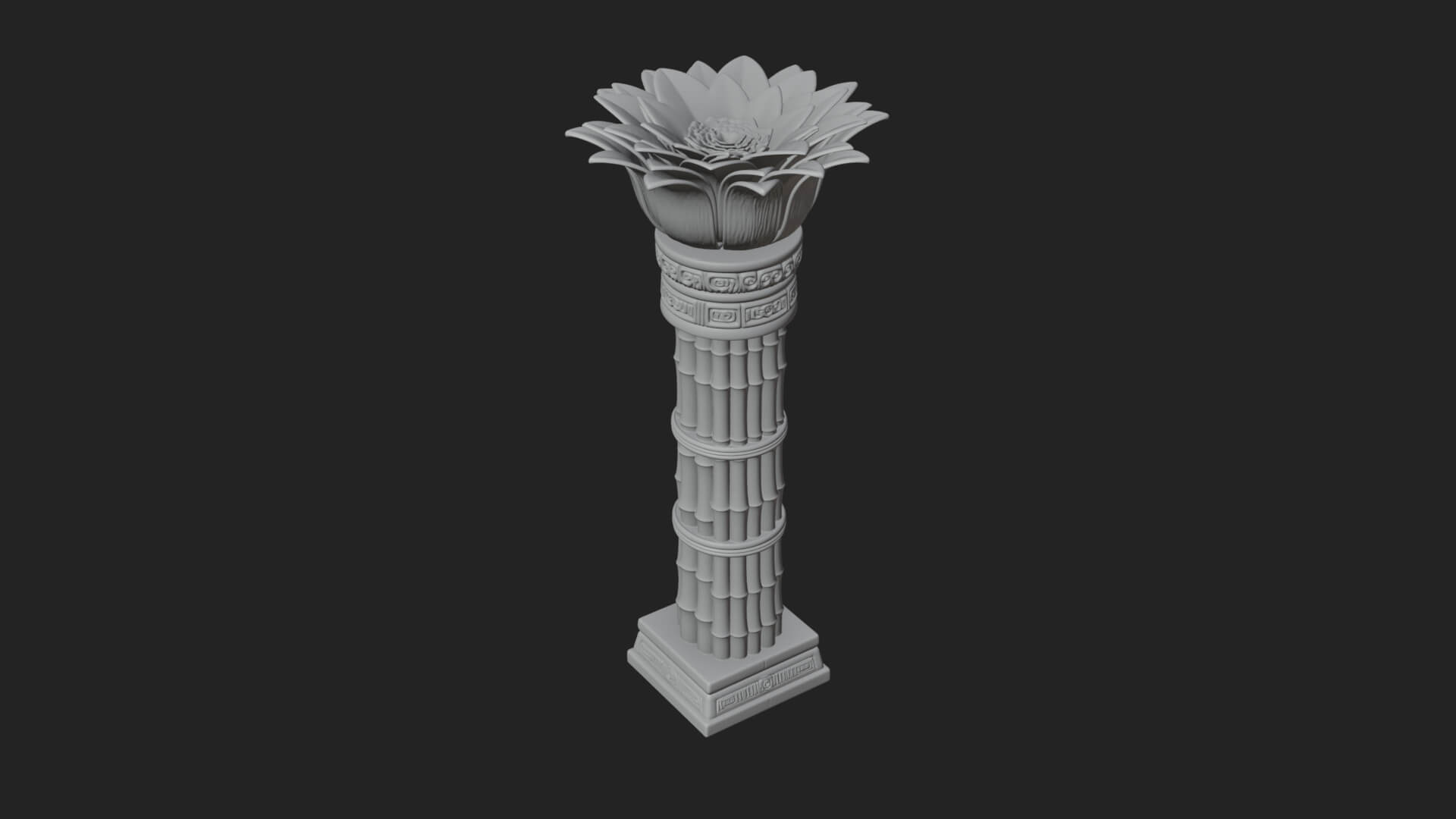 Lotus Column Capital Design 12 3D Print Model 3D Model