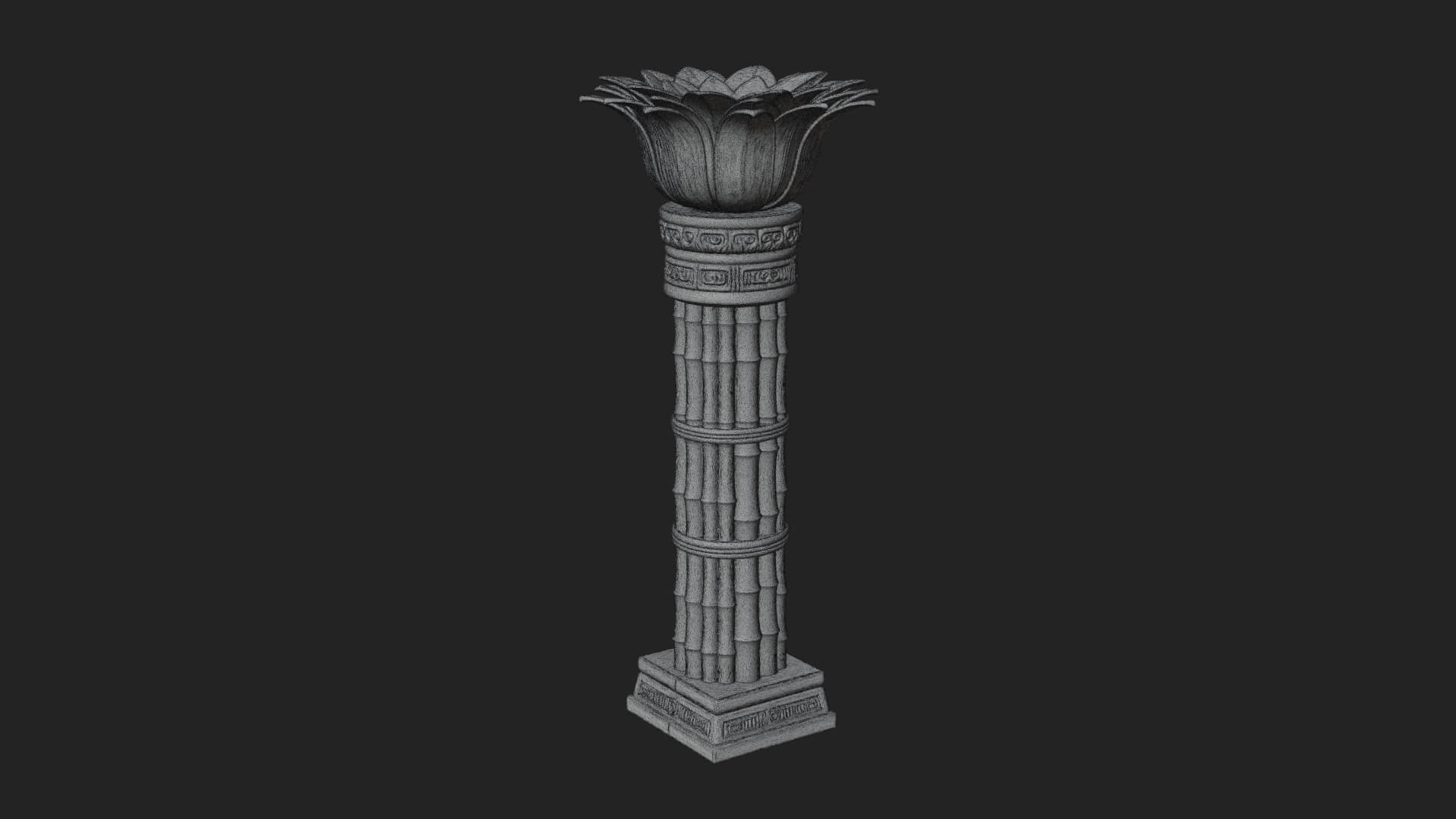 Lotus Column Capital Design 12 3D Print Model 3D Model