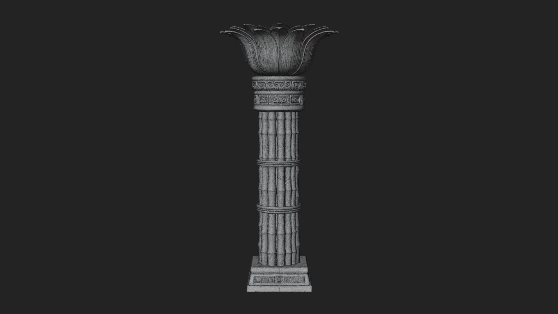 Lotus Column Capital Design 12 3D Print Model 3D Model