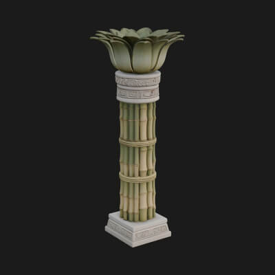 Lotus Column Capital Design 12 3D Print Model
