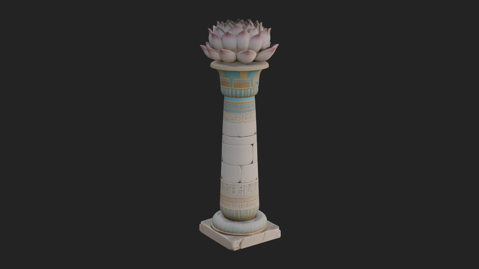 Lotus Column Capital Design 13 3d Print Model 3D Model