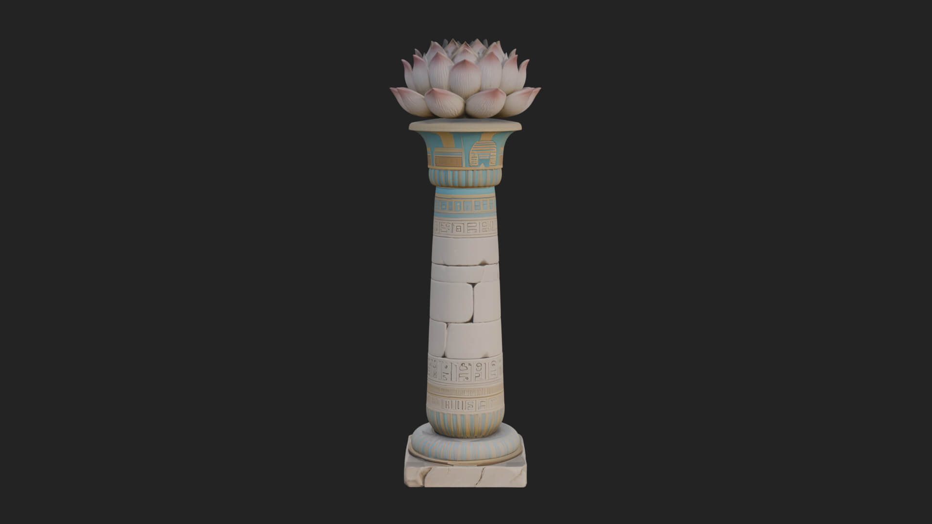 Lotus Column Capital Design 13 3d Print Model 3D Model