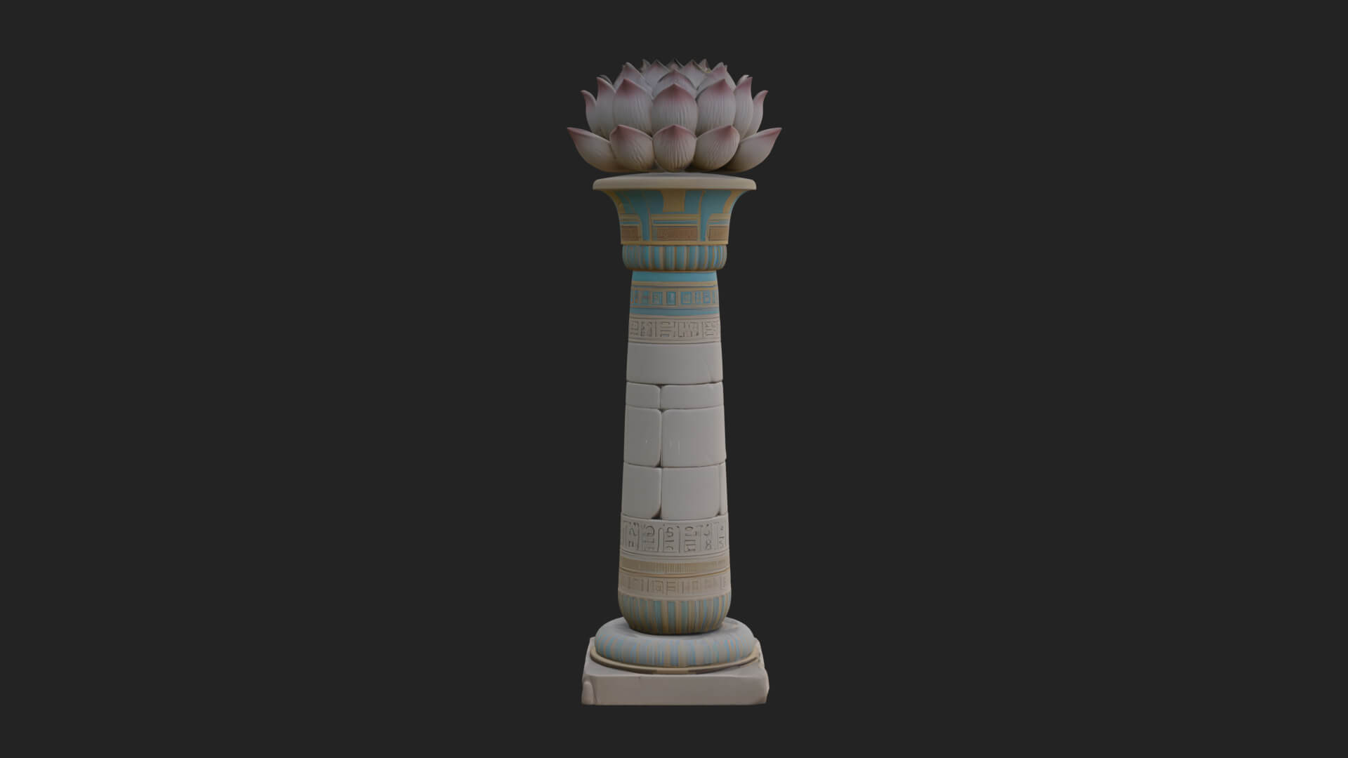 Lotus Column Capital Design 13 3d Print Model 3D Model
