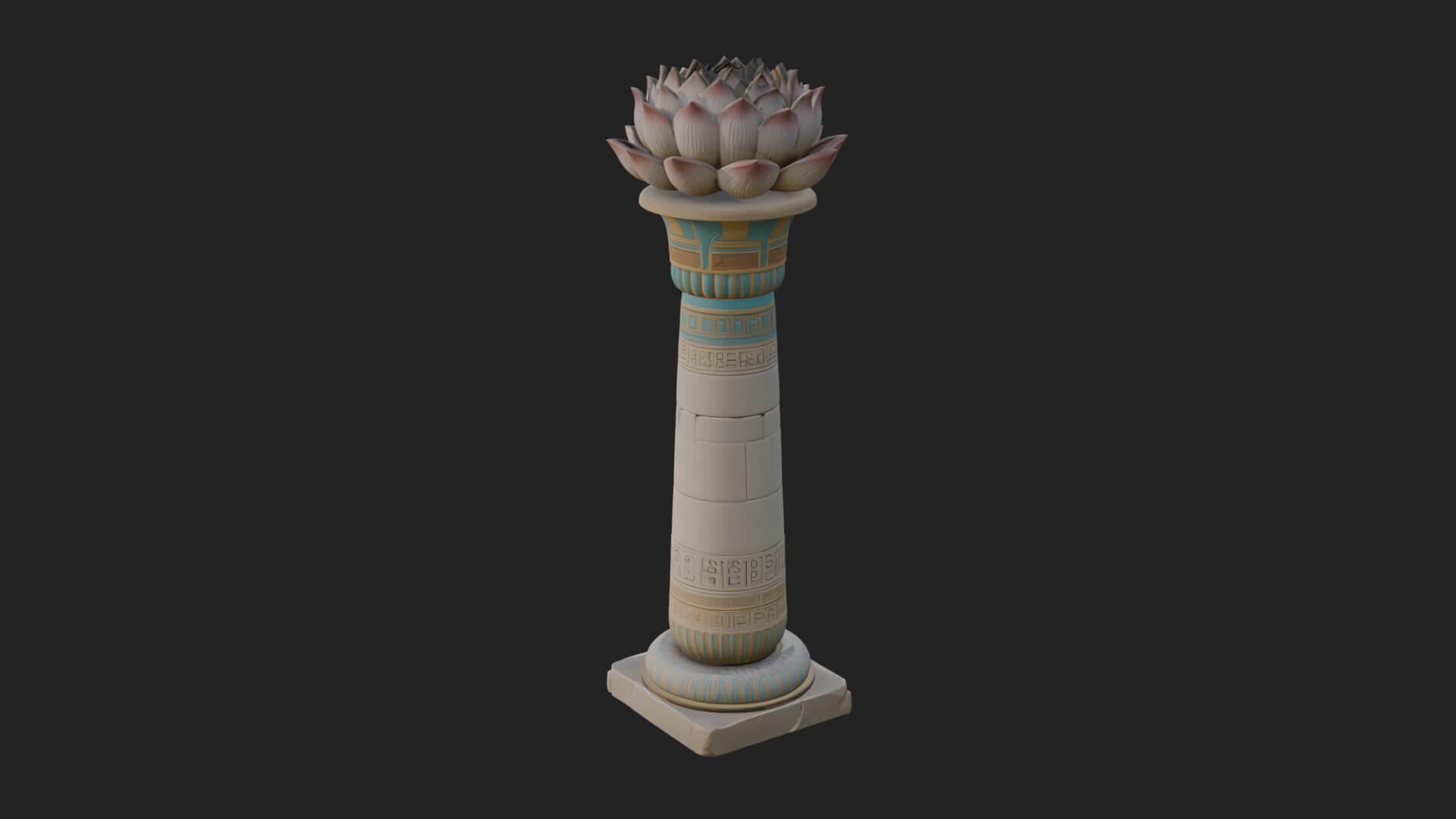 Lotus Column Capital Design 13 3d Print Model 3D Model