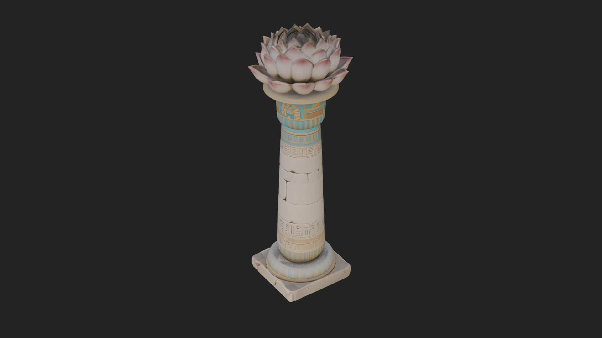 Lotus Column Capital Design 13 3d Print Model 3D Model