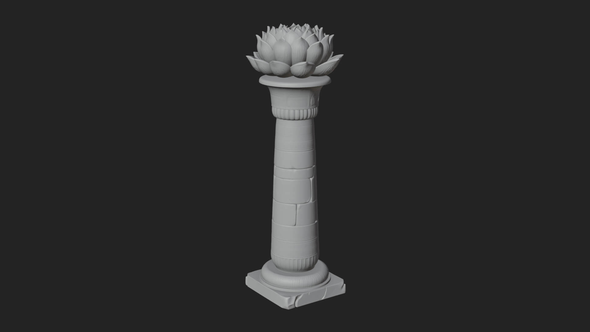 Lotus Column Capital Design 13 3d Print Model 3D Model